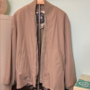 Vintage Classic Beige Bomber Jacket $35
